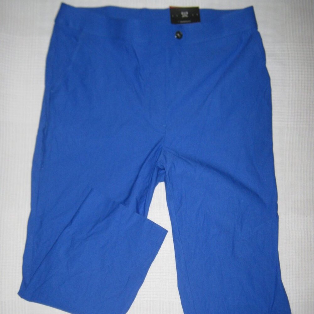Rafaella Stretch Capri Pants Comfort Pull-on Front Pockets 23" Inseam Blue  14 - Picture 5 of 8